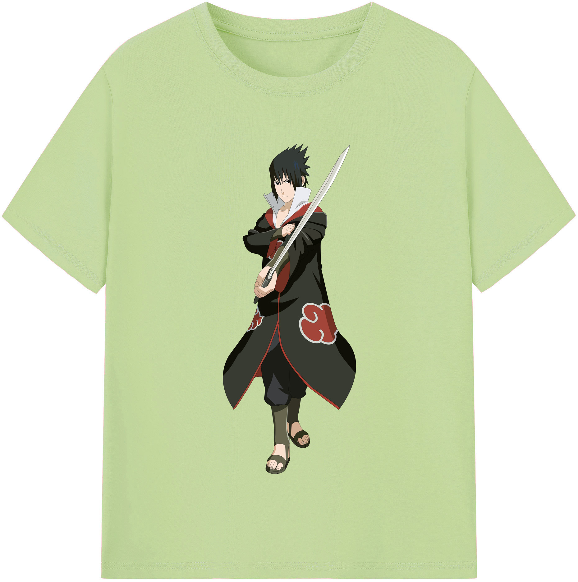 （画像用） NARUTO -ナルト- うちは サスケ Uchiha Sasuke 綿100％半袖Tシャツ（フロントプリント）